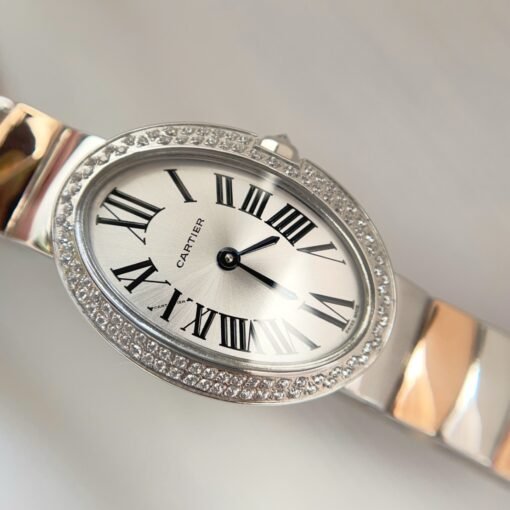 Silver and pinkgold for Baiignoir de Cartier/oval shape bracelet Watch - 图片 7