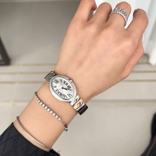 Silver and pinkgold for Baiignoir de Cartier/oval shape bracelet Watch - 图片 10