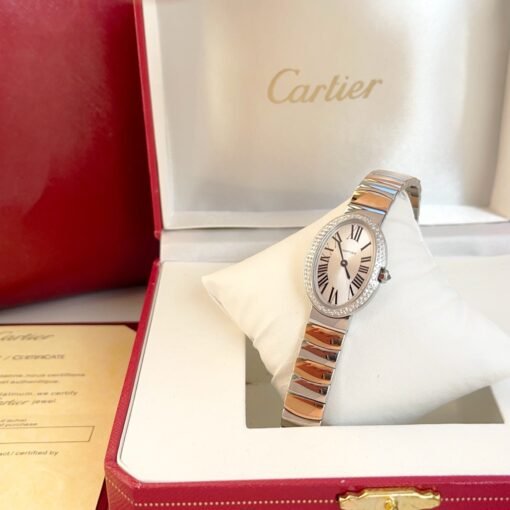 Silver and pinkgold for Baiignoir de Cartier/oval shape bracelet Watch - 图片 4