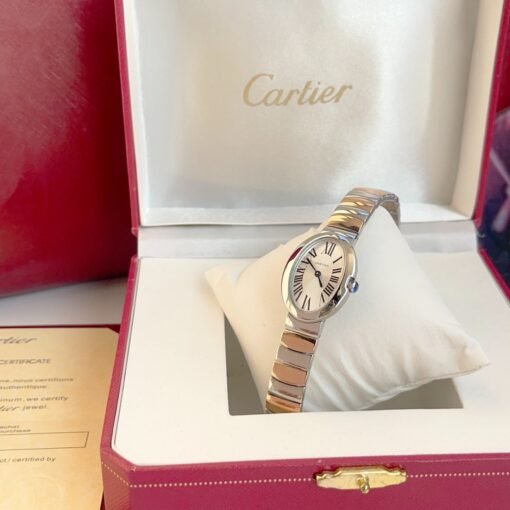 Silver and pinkgold for Baiignoir de Cartier/oval shape bracelet Watch - 图片 3