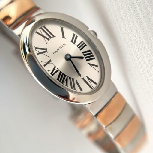 Silver and pinkgold for Baiignoir de Cartier/oval shape bracelet Watch - 图片 7