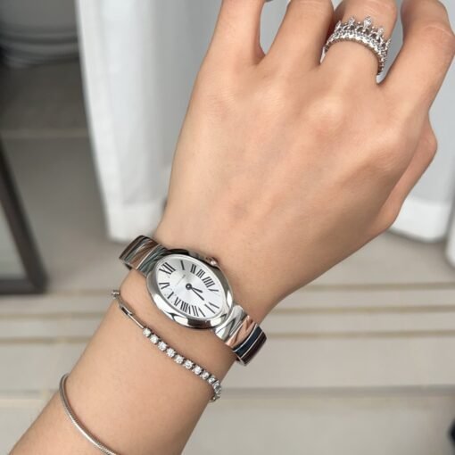 Silver and pinkgold for Baiignoir de Cartier/oval shape bracelet Watch - 图片 10