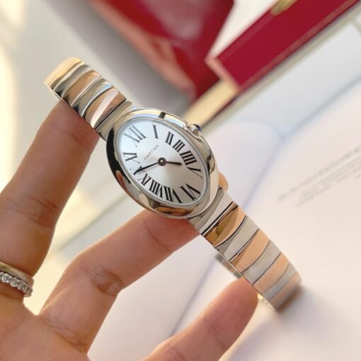 Silver and pinkgold for Baiignoir de Cartier/oval shape bracelet Watch - 图片 5