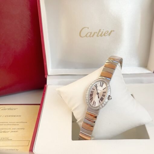 Silver and pinkgold for Baiignoir de Cartier/oval shape bracelet Watch - 图片 3