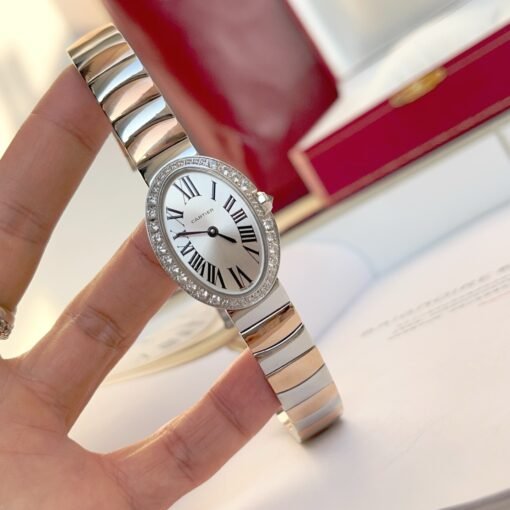 Silver and pinkgold for Baiignoir de Cartier/oval shape bracelet Watch - 图片 4