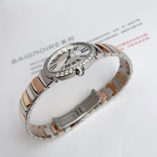 Silver and pinkgold for Baiignoir de Cartier/oval shape bracelet Watch - 图片 2