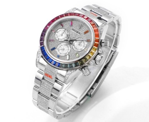 MS Factory
Over the Rainbow - Rolex Rainbow Daytona
Platinum Eye Cal.7750 Mechanical Chronograph - 图片 2