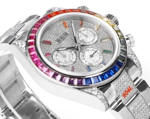 MS Factory
Over the Rainbow - Rolex Rainbow Daytona
Platinum Eye Cal.7750 Mechanical Chronograph - 图片 3