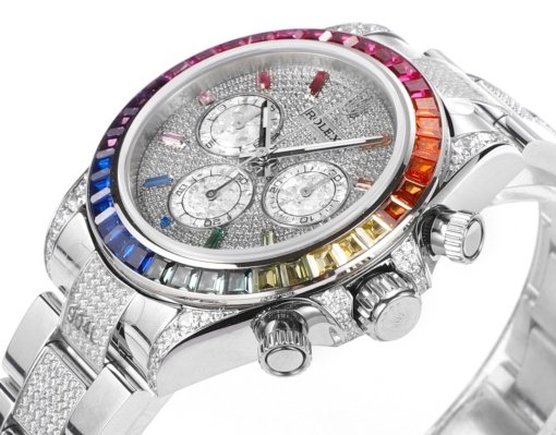 MS Factory
Over the Rainbow - Rolex Rainbow Daytona
Platinum Eye Cal.7750 Mechanical Chronograph - 图片 4