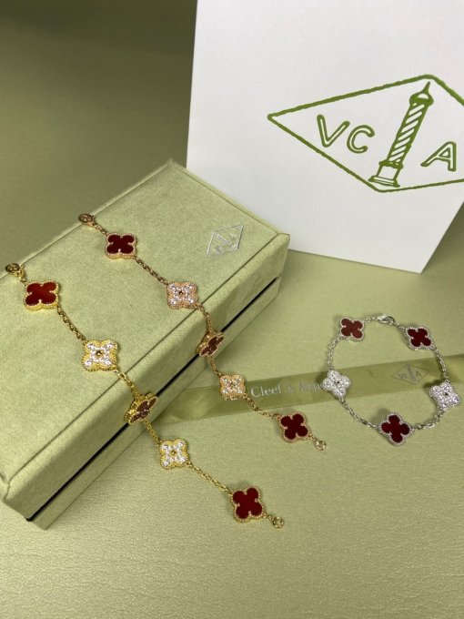 Van Clerk Arpel Bracelet VCA Rose Diamond Bracelet Platinum Gold Rose Gold - Image 6