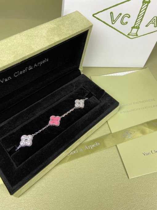 Van Cleef Arpels Bracelet VCA Five-flowered Rose Diamond Bracelet Platinum Gold Rose Gold - 图片 3
