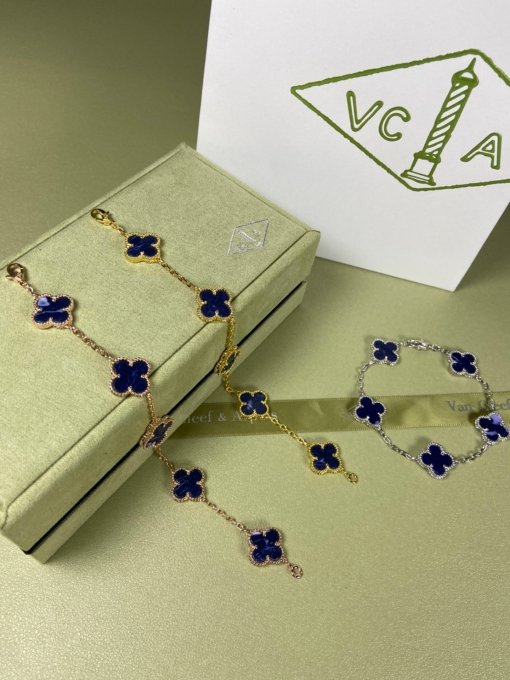 Van Cleef Arpels Bracelet VCA Five-color Peter Blue Stone Bracelet Platinum Gold Rose Gold - 图片 7