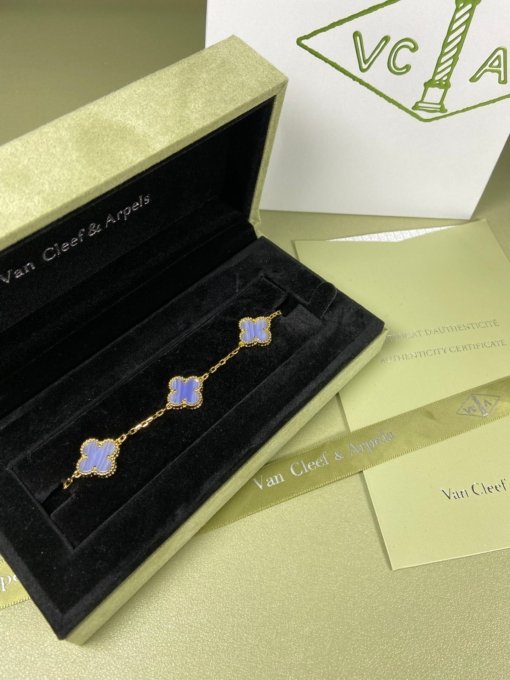Van Cleef Arpels Bracelet VCA Five-flowered Violet Bracelet Platinum Gold Rose Gold - Image 4