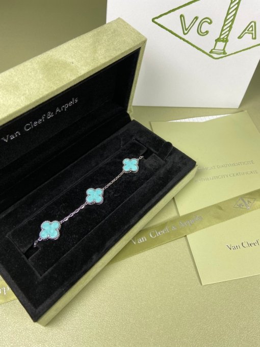 Van Clerk Arpel Bracelet VCA Five-color Turquoise Bracelet Platinum Gold Rose Gold - 图片 6