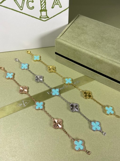 Van Clerk Arpel Bracelet VCA turquoise laser bracelet Platinum Gold Rose Gold