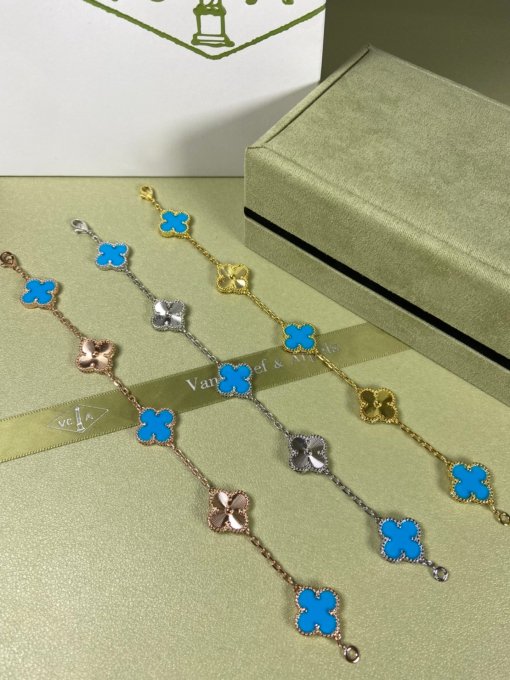 Van Cleef Arpels Bracelet VCA Blue Tropical Laser Bracelet Platinum Gold Rose Gold