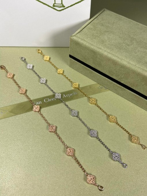 Van Clerk Arpel Bracelet VCA Mini Six-flower Gold Hot Bracelet Platinum Gold Rose Gold
