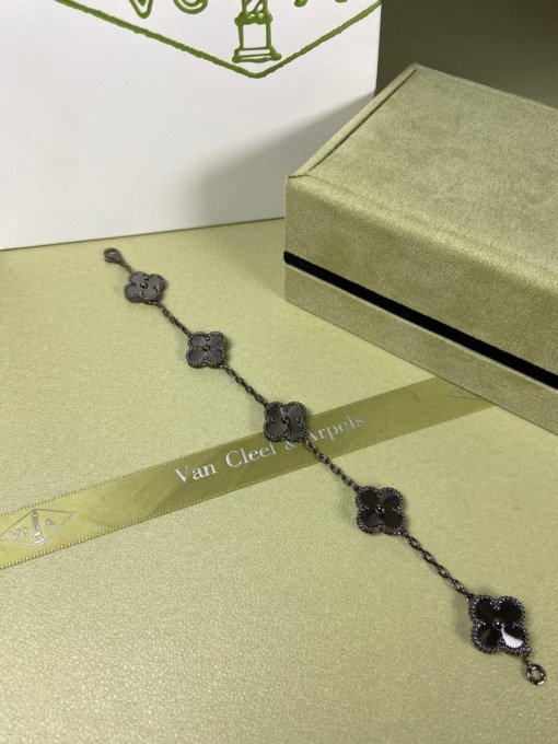 Van Cleef Arpels Bracelet VCA Five-colored Double-Side Black Gun Color Laser Bracelet