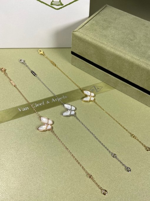 Van Clerk Arpel Bracelet VCA Butterfly White Fritillar Bracelet Platinum Gold Rose Gold