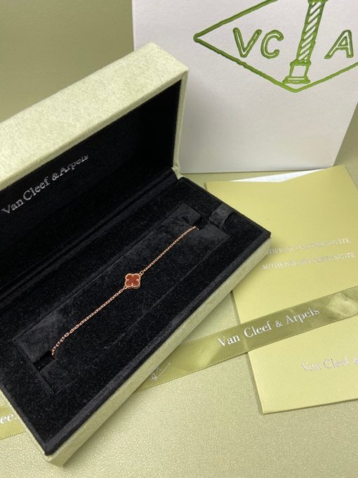 Van Clerk Arpel Bracelet VCA Four-leaf Crop Mini Rose Bracelet Platinum Gold Rose Gold - 图片 6