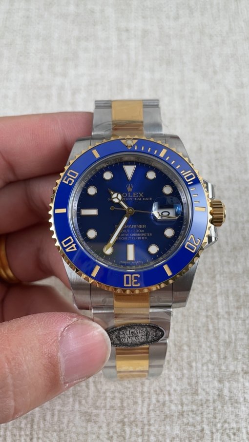 Clean Factory 40mm Golden Rolex Blue Water Ghost