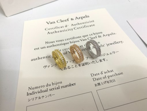 VCA Van Clerk Arpels Narrow Edition Star Ring 6-9 Sizes Platinum Rose Gold Gold 52