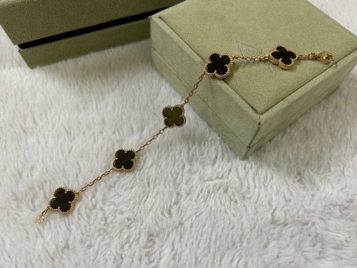 VCA Van Clerk Arpels Obsidian Bracelet White Gold Rose Gold - Image 3