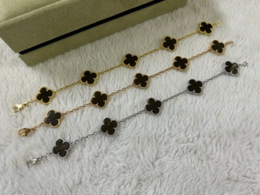 VCA Van Clerk Arpels Obsidian Bracelet White Gold Rose Gold - Image 5